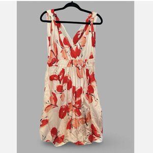 Y2K Moschino Cheap Chic Peach Butterfly Silk Cotton Sleeveless Mini Dress Sz 12